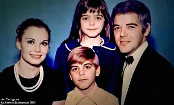 Джордж Клуни с отцом Ником, мамой Ниной и сестрой Аделией