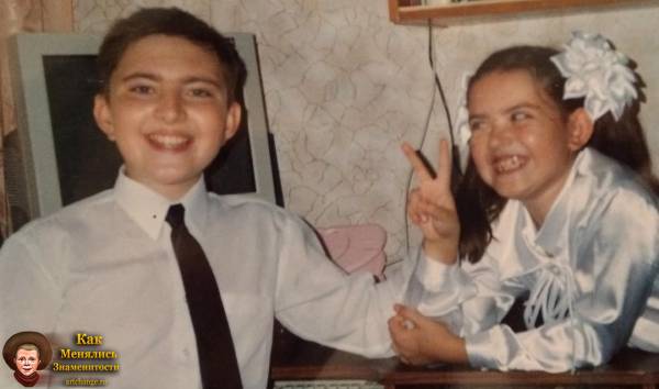 Дмитрий Сыендук в детстве с сестрой Анной